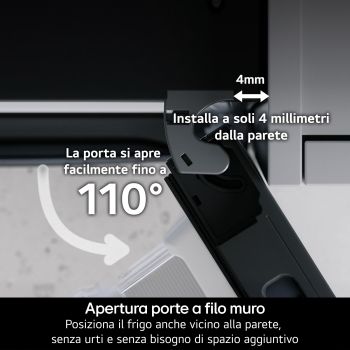 Apertura porte a filo muro frigorifero combinato GBBS525CPY